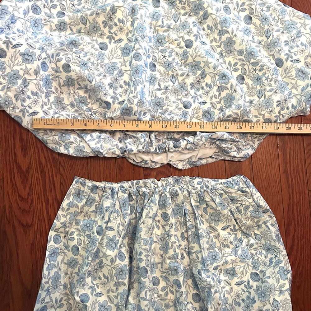 GB Floral Matching Top & Bubble Shorts Set – White/Blue – Women’s S – NWT - Picture 6 of 10